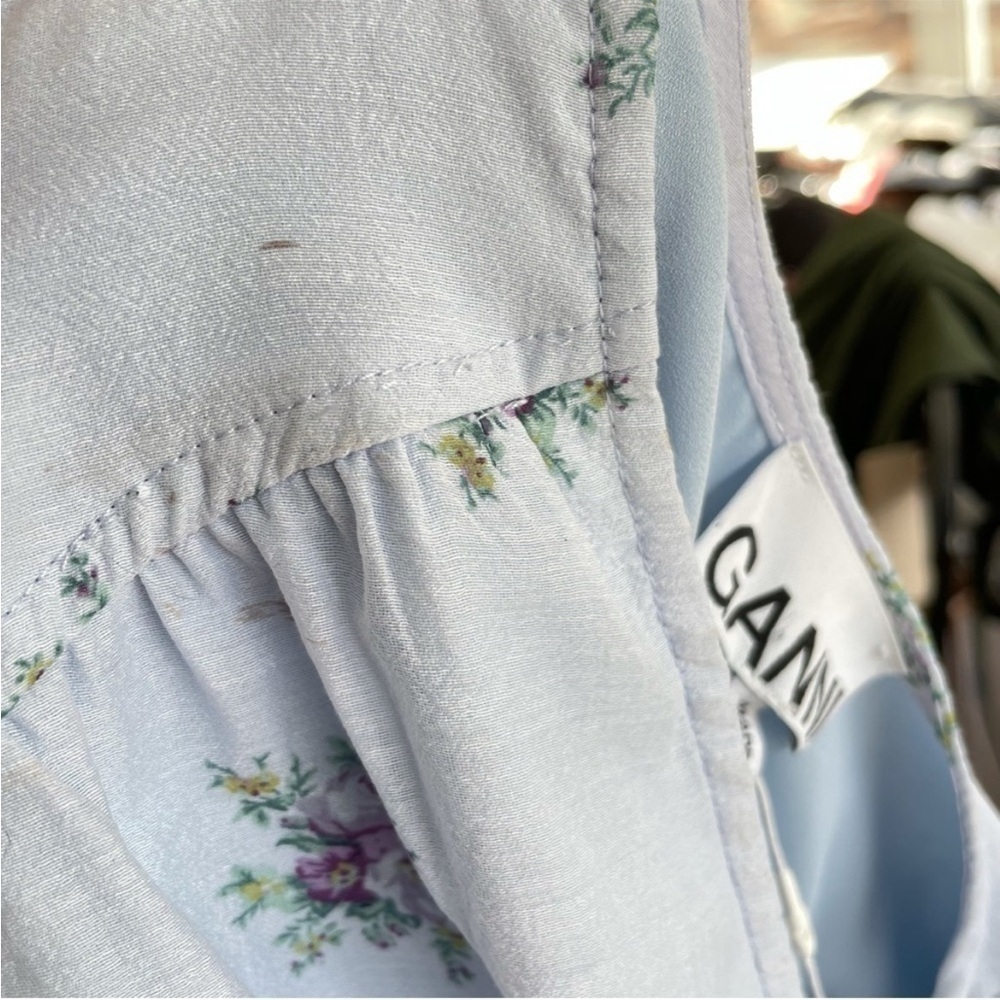 GANNI Light Blue Floral Midi Dress - Picture 13 of 13